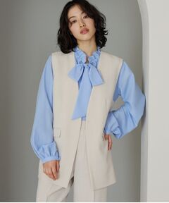 THE SHOP TK / ザ ショップ ティーケー ベスト | 【セットアップ可】リサイクルシャークスキンジレ/洗える