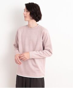 THE SHOP TK / ザ ショップ ティーケー カットソー | スウェードタッチフェイクレイヤードプルオーバー