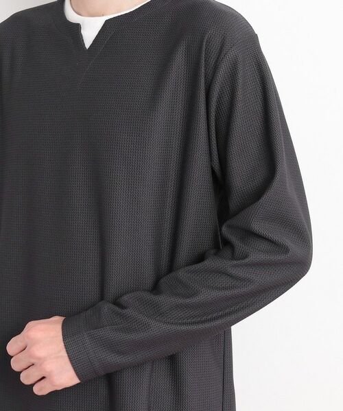 THE SHOP TK / ザ ショップ ティーケー カットソー | バスケット編みキーネックTシャツ | 詳細26