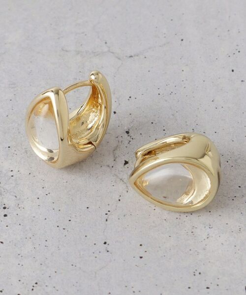 THE SHOP TK / ザ ショップ ティーケー ピアス・イヤリング | クリアドロップメタルコンビピアス | 詳細1