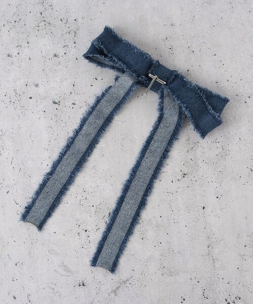 THE SHOP TK / ザ ショップ ティーケー ヘアアクセサリー | デニムリボンフリンジヘアカフ | 詳細2