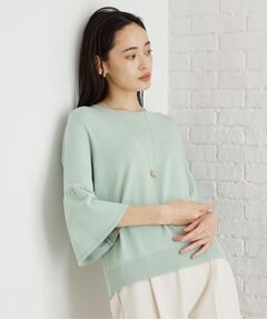 THE SHOP TK / ザ ショップ ティーケー ニット・セーター | 【接触冷感/体型カバー】7分袖フレアニット/洗濯機OK/ＵＶケア