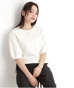 THE SHOP TK / ザ ショップ ティーケー ニット・セーター | 【接触冷感/体型カバー】袖タック6分袖ニット/洗濯機OK/UVケア