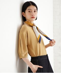 THE SHOP TK / ザ ショップ ティーケー ニット・セーター | 【接触冷感/体型カバー】袖タック6分袖ニット/洗濯機OK/UVケア