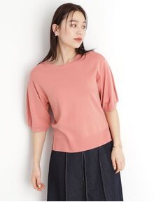 THE SHOP TK / ザ ショップ ティーケー ニット・セーター | 【接触冷感/体型カバー】袖タック6分袖ニット/洗濯機OK/UVケア