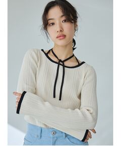 ラインリブプルオーバー【洗濯機OK】