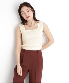 THE SHOP TK / ザ ショップ ティーケー キャミソール・チューブトップ | 【前後2WAY】スクエアリブタンク/洗える