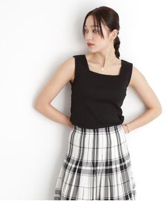 THE SHOP TK / ザ ショップ ティーケー キャミソール・チューブトップ | 【前後2WAY】スクエアリブタンク/洗える