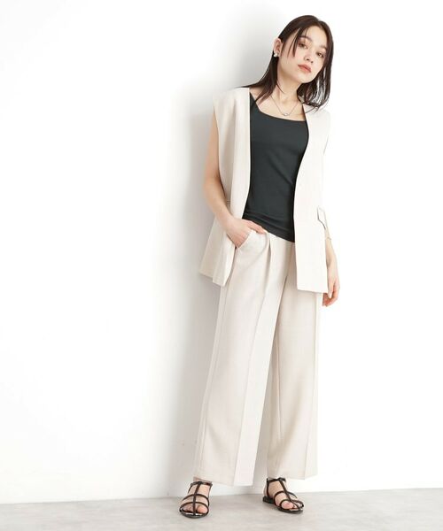 THE SHOP TK / ザ ショップ ティーケー キャミソール・チューブトップ | 【前後2WAY】スクエアリブタンク/洗える | 詳細15