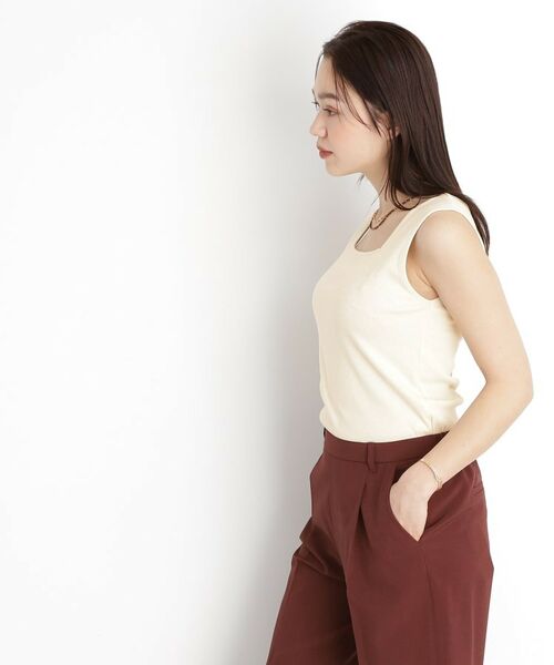 THE SHOP TK / ザ ショップ ティーケー キャミソール・チューブトップ | 【前後2WAY】スクエアリブタンク/洗える | 詳細5