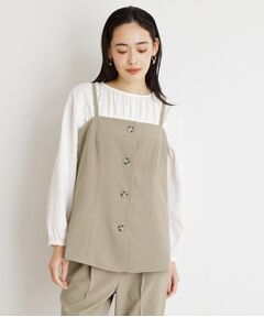 THE SHOP TK / ザ ショップ ティーケー キャミソール・チューブトップ | 麻調キャミビスチェ【洗濯機OK】