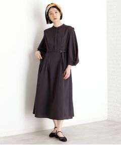 THE SHOP TK / ザ ショップ ティーケー ミニ丈・ひざ丈ワンピース | 麻調メッシュワンピース【洗える】