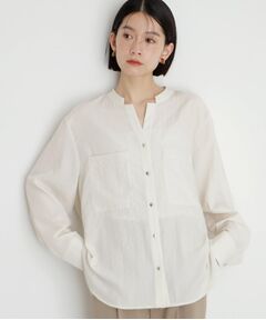 THE SHOP TK / ザ ショップ ティーケー シャツ・ブラウス | 【体型カバー】ダブルポケットスキッパーシャツ/洗濯機OK