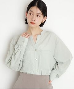 THE SHOP TK / ザ ショップ ティーケー シャツ・ブラウス | 【体型カバー】ダブルポケットスキッパーシャツ/洗濯機OK