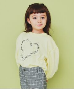 THE SHOP TK / ザ ショップ ティーケー Tシャツ | 【110-150】ハートロゴパフ袖プルオーバー/洗濯機OK