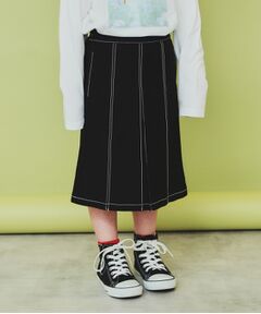 THE SHOP TK / ザ ショップ ティーケー ミニ・ひざ丈スカート | 【110-150】タックプリーツスカート/親子リンク・洗濯機OK