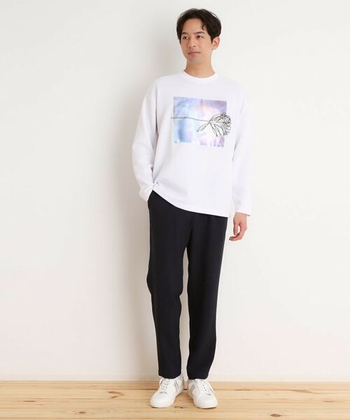 THE SHOP TK / ザ ショップ ティーケー Tシャツ | フラワー刺繍＋グラフィックロングTシャツ | 詳細3