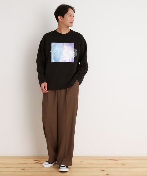 THE SHOP TK / ザ ショップ ティーケー Tシャツ | フラワー刺繍＋グラフィックロングTシャツ | 詳細7