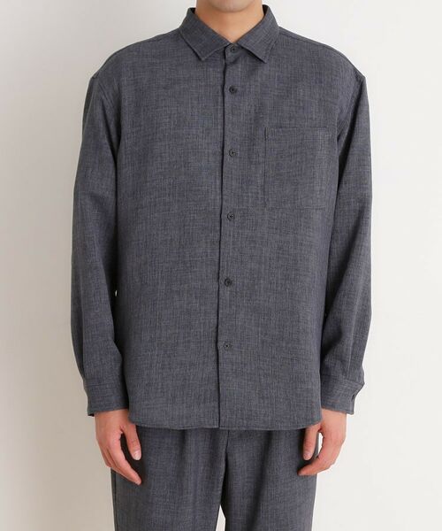 THE SHOP TK / ザ ショップ ティーケー シャツ・ブラウス | リネンライクレギュラーカラーシャツ セットアップ可 | 詳細1