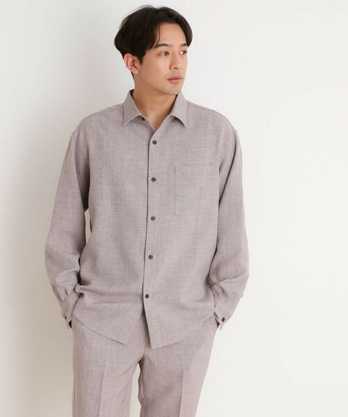 THE SHOP TK/ザ ショップ ティーケー リネンライクレギュラーカラーシャツ セットアップ可 ライトベージュ(051) 04(LL) THE SHOP TK/ザ ショップ ティーケー リネンライクレギュラーカラーシャツ セットアップ可 ライトベージュ(051) 04(LL)