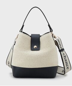 THE SHOP TK / ザ ショップ ティーケー ショルダーバッグ | 合皮×雑材コンビバック【ロゴベルト付】