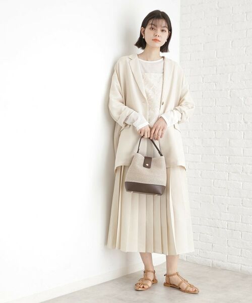 THE SHOP TK / ザ ショップ ティーケー ショルダーバッグ | 合皮×雑材コンビバック【ロゴベルト付】 | 詳細12