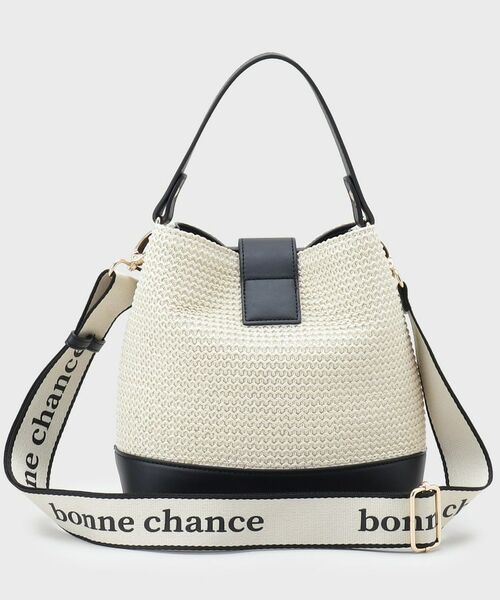 THE SHOP TK / ザ ショップ ティーケー ショルダーバッグ | 合皮×雑材コンビバック【ロゴベルト付】 | 詳細3