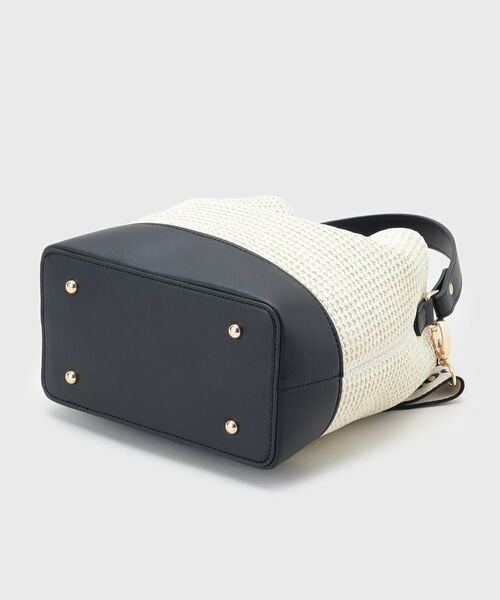 THE SHOP TK / ザ ショップ ティーケー ショルダーバッグ | 合皮×雑材コンビバック【ロゴベルト付】 | 詳細4