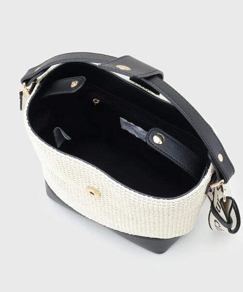 THE SHOP TK / ザ ショップ ティーケー ショルダーバッグ | 合皮×雑材コンビバック【ロゴベルト付】 | 詳細5