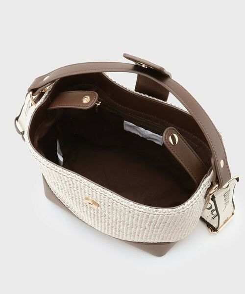 THE SHOP TK / ザ ショップ ティーケー ショルダーバッグ | 合皮×雑材コンビバック【ロゴベルト付】 | 詳細6