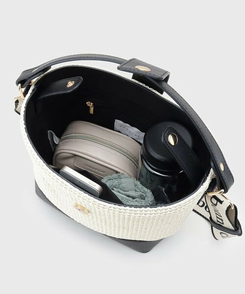 THE SHOP TK / ザ ショップ ティーケー ショルダーバッグ | 合皮×雑材コンビバック【ロゴベルト付】 | 詳細7