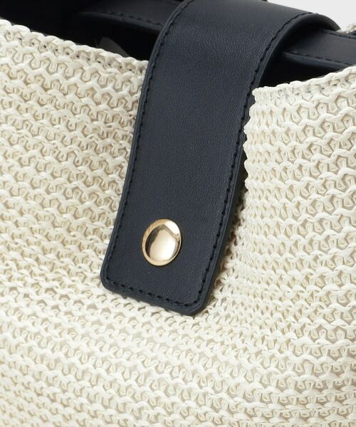 THE SHOP TK / ザ ショップ ティーケー ショルダーバッグ | 合皮×雑材コンビバック【ロゴベルト付】 | 詳細8