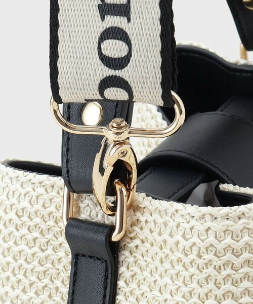 THE SHOP TK / ザ ショップ ティーケー ショルダーバッグ | 合皮×雑材コンビバック【ロゴベルト付】 | 詳細9