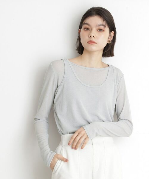 THE SHOP TK / ザ ショップ ティーケー カットソー | シアーフライスレイヤード　【セットアイテム】 | 詳細5