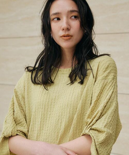 THE SHOP TK / ザ ショップ ティーケー カットソー | ポコポコ袖タックプルオーバー【洗濯機OK】 | 詳細1