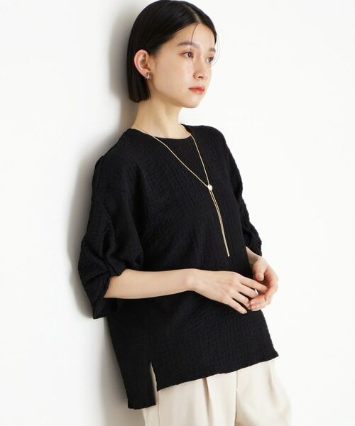 THE SHOP TK / ザ ショップ ティーケー カットソー | ポコポコ袖タックプルオーバー【洗濯機OK】 | 詳細11