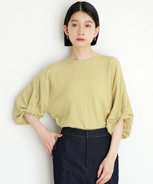THE SHOP TK / ザ ショップ ティーケー カットソー | ポコポコ袖タックプルオーバー【洗濯機OK】 | 詳細15