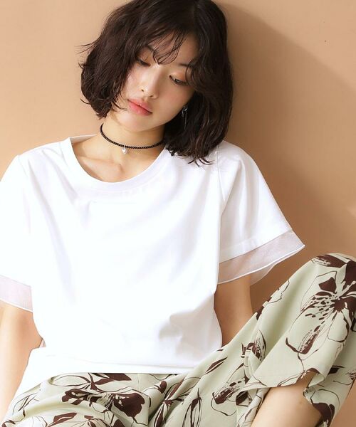 THE SHOP TK / ザ ショップ ティーケー Tシャツ | 袖シアーTシャツ【接触冷感/洗濯機OK】 | 詳細10