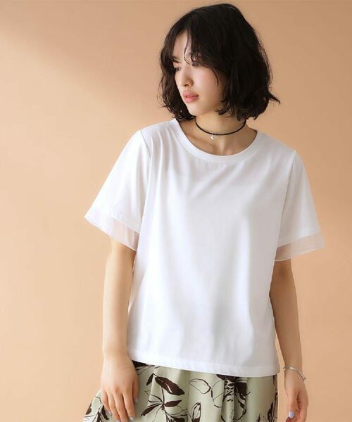 THE SHOP TK / ザ ショップ ティーケー Tシャツ | 袖シアーTシャツ【接触冷感/洗濯機OK】 | 詳細11