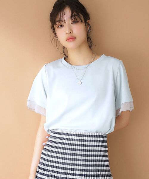 THE SHOP TK / ザ ショップ ティーケー Tシャツ | 袖シアーTシャツ【接触冷感/洗濯機OK】 | 詳細14