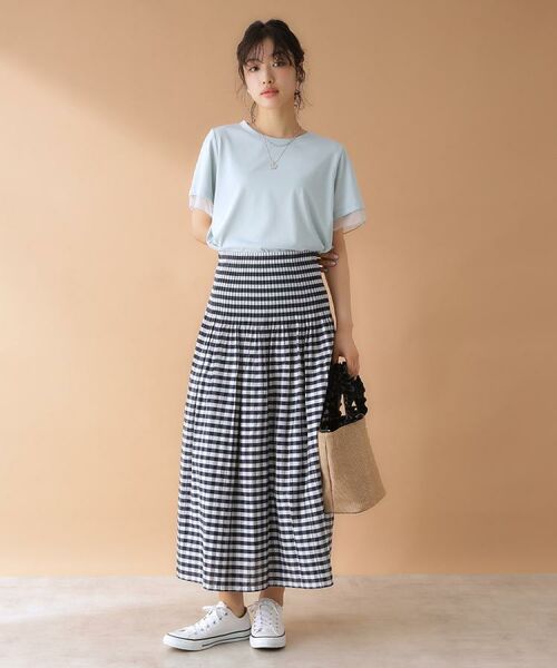 THE SHOP TK / ザ ショップ ティーケー Tシャツ | 袖シアーTシャツ【接触冷感/洗濯機OK】 | 詳細15