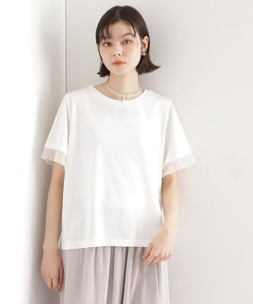 THE SHOP TK / ザ ショップ ティーケー Tシャツ | 袖シアーTシャツ【接触冷感/洗濯機OK】 | 詳細16