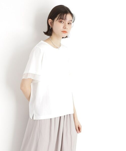 THE SHOP TK / ザ ショップ ティーケー Tシャツ | 袖シアーTシャツ【接触冷感/洗濯機OK】 | 詳細17