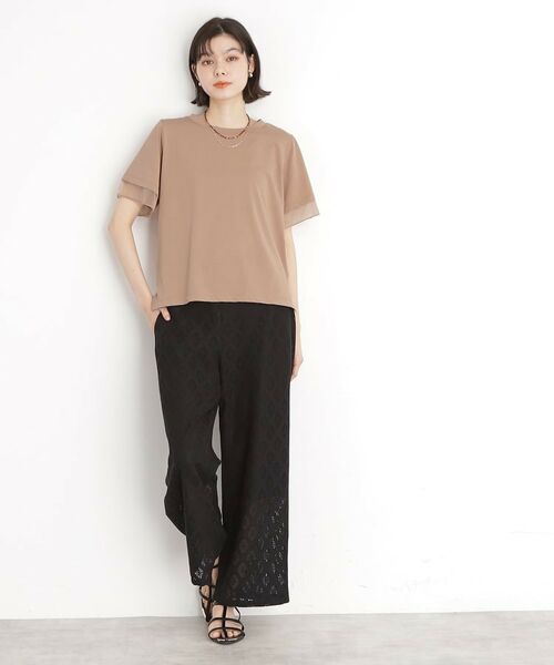 THE SHOP TK / ザ ショップ ティーケー Tシャツ | 袖シアーTシャツ【接触冷感/洗濯機OK】 | 詳細5