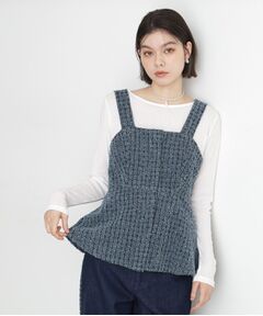 THE SHOP TK / ザ ショップ ティーケー ベスト | ジャカードデニムビスチェ【洗濯機OK】