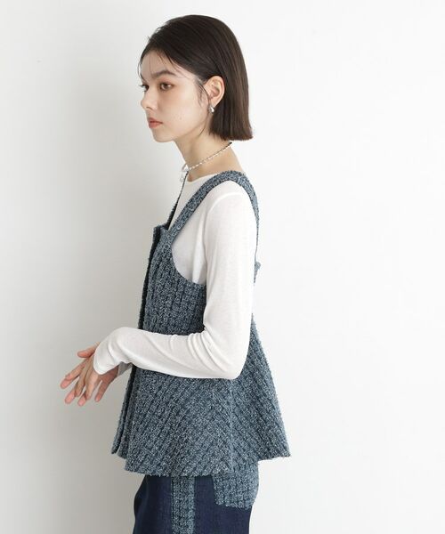 THE SHOP TK / ザ ショップ ティーケー ベスト | ジャカードデニムビスチェ【洗濯機OK】 | 詳細2