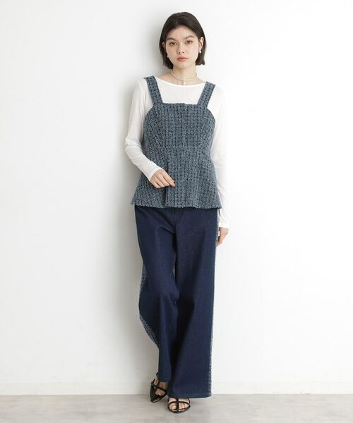 THE SHOP TK / ザ ショップ ティーケー ベスト | ジャカードデニムビスチェ【洗濯機OK】 | 詳細3