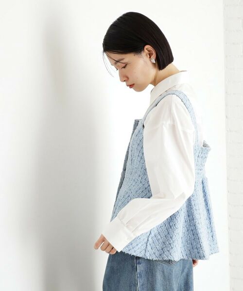 THE SHOP TK / ザ ショップ ティーケー ベスト | ジャカードデニムビスチェ【洗濯機OK】 | 詳細5