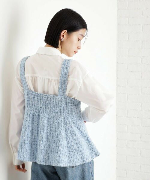 THE SHOP TK / ザ ショップ ティーケー ベスト | ジャカードデニムビスチェ【洗濯機OK】 | 詳細6