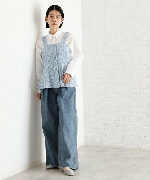 THE SHOP TK / ザ ショップ ティーケー ベスト | ジャカードデニムビスチェ【洗濯機OK】 | 詳細7